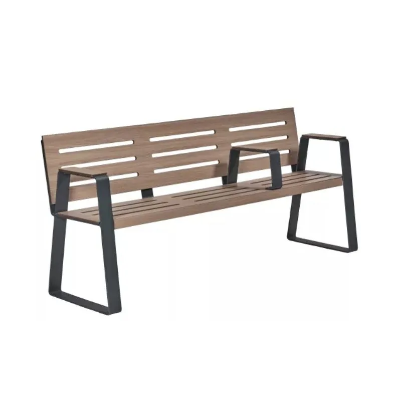 Banc public sénior HPL ajouré chêne clair