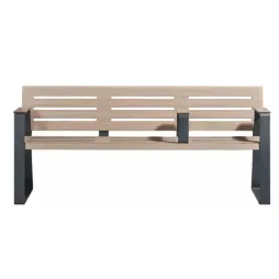 Banc de ville acier et HPL 3 accoudoirs
