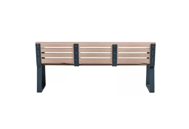 Banc jardin public pour PMR acier et HPL ajouré