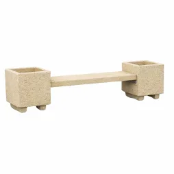 Banquette et 2 jardinières en béton pour extérieur Banquette et 2 jardinières en béton pour extérieur