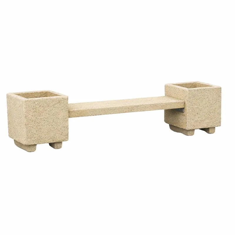 Banquette et 2 jardinières en béton pour extérieur Banquette et 2 jardinières en béton pour extérieur