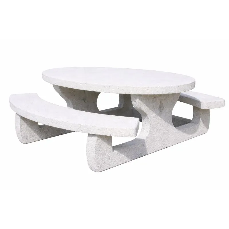 Table en béton ovale pour collectivités Table en béton ovale pour collectivités