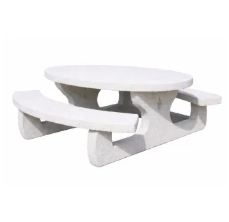 Table en béton ovale pour collectivités