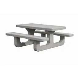 Table picnic avec bancs intégrés en béton Table picnic avec bancs intégrés en béton