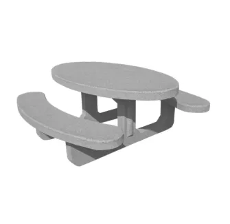 Table en béton ronde avec bancs