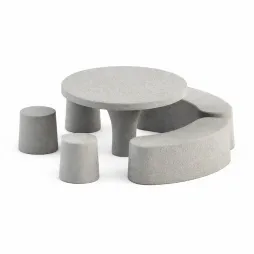 Table pique nique ronde en béton