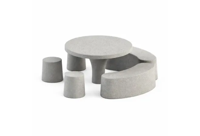 Table pique nique ronde en béton