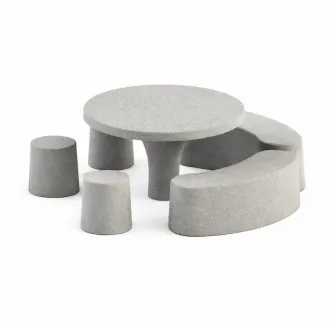 Table pique nique ronde en béton