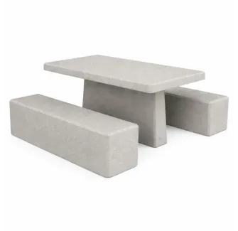 Table en béton avec banquette pour aire d'autoroute