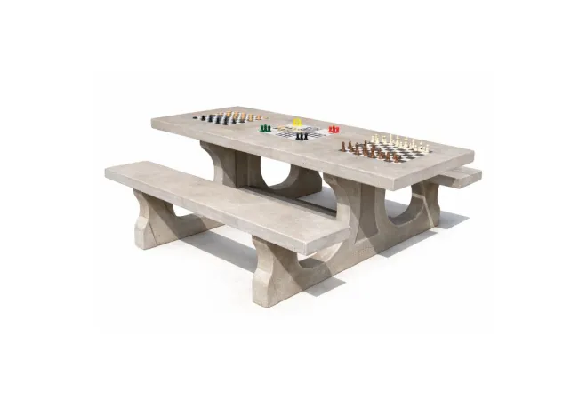 Table multijeux en béton pour collectivités