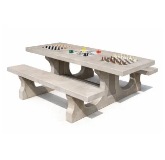 Table multijeux en béton pour collectivités