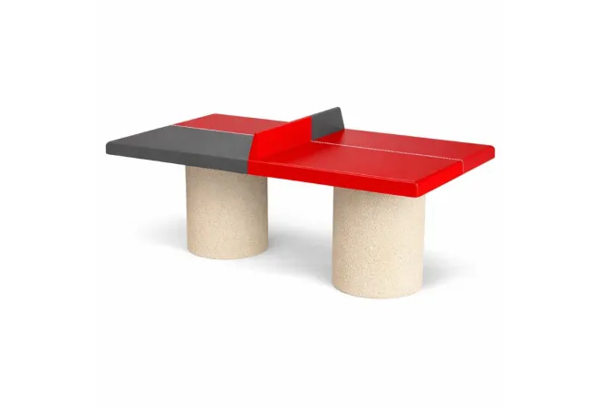 Table de ping pong en béton bicolore
