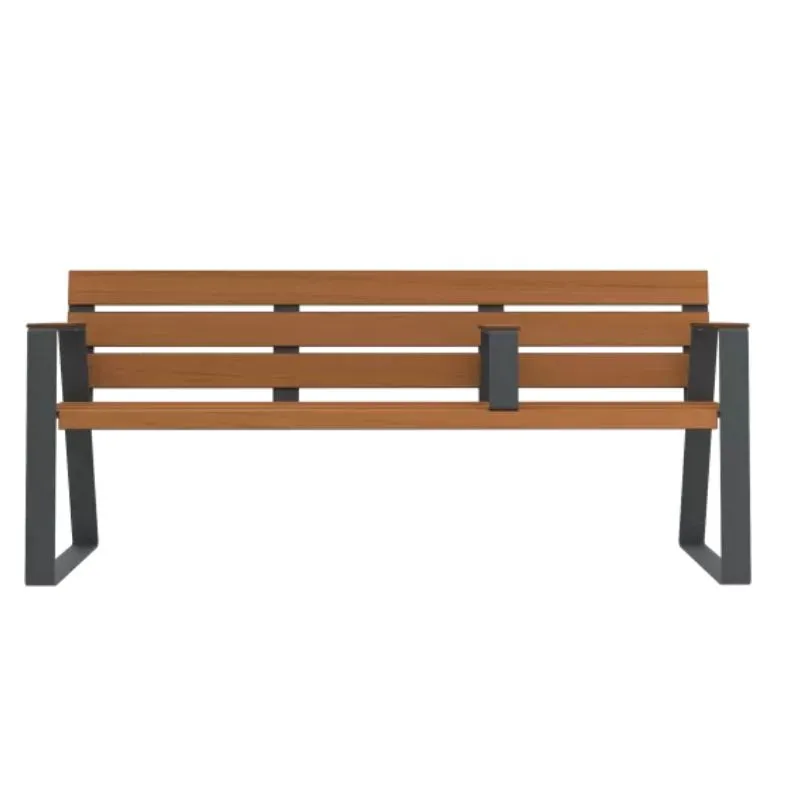 Banc urbain adapté sénior lames en HPL teck