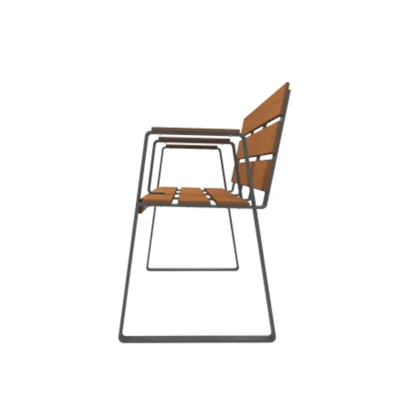 Banc structure acier et lames HPL