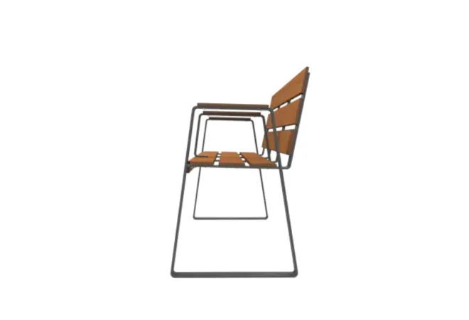 Banc structure acier et lames HPL