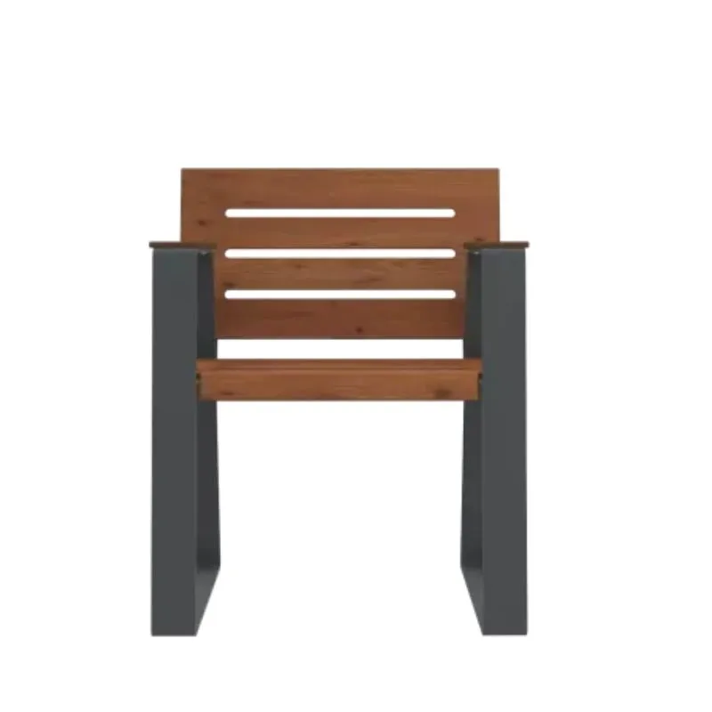 Fauteuil public robuste pour établissements de santé, HPL ajouré finition pin tyrol