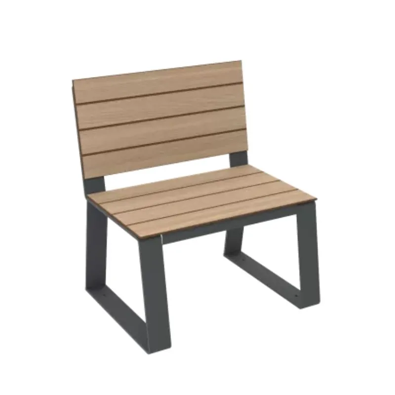 Fauteuil de parc en métal et HPL chêne clair