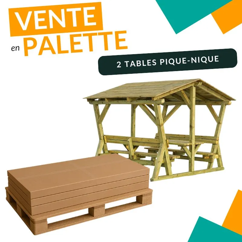 Table en bois pique nique - vente à la palette