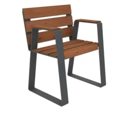 Fauteuil de ville pour sénior en lames HPL pin tyrol