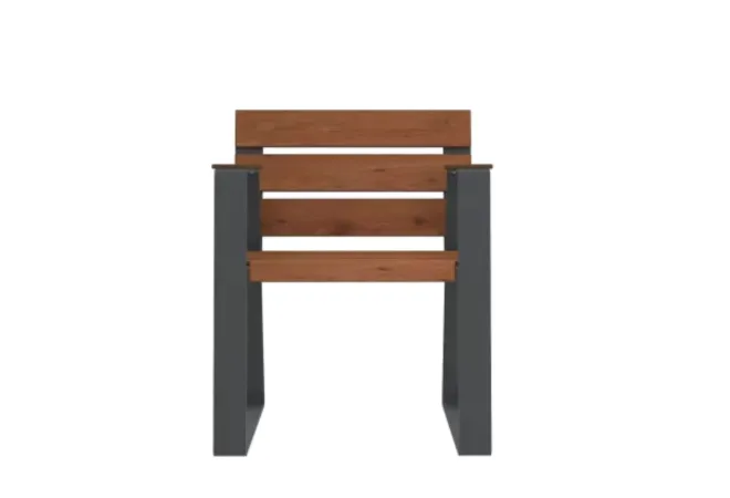 Fauteuil public adapté sénior acier et HPL coloris pin tyrol