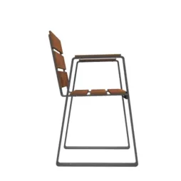 Fauteuil extérieur sénior structure acier et lames HPL pin Tyrol
