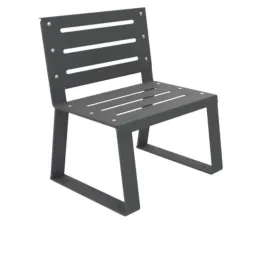 Banc public individuel en acier ajouré gris anthracite