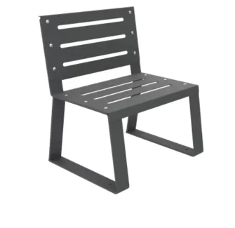 Banc public individuel en acier ajouré gris anthracite