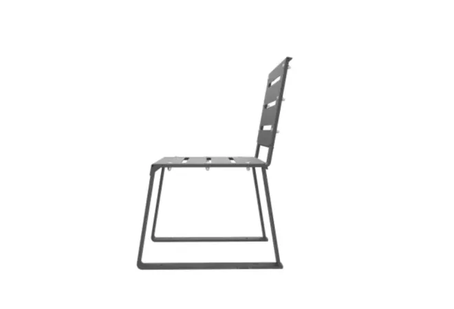 Fauteuil extérieur collectivité acier gris anthracite