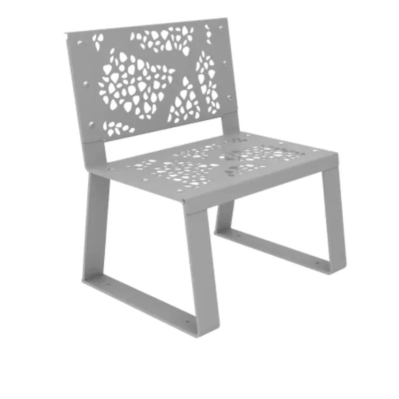 Fauteuil métallique extérieur en acier graphique gris métal