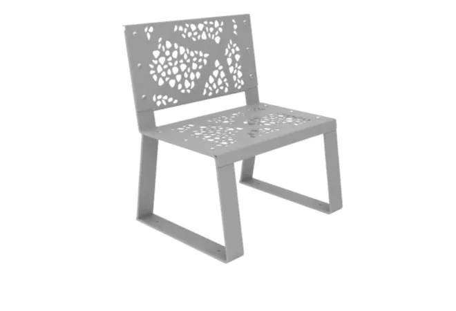 Fauteuil métallique extérieur en acier graphique gris métal