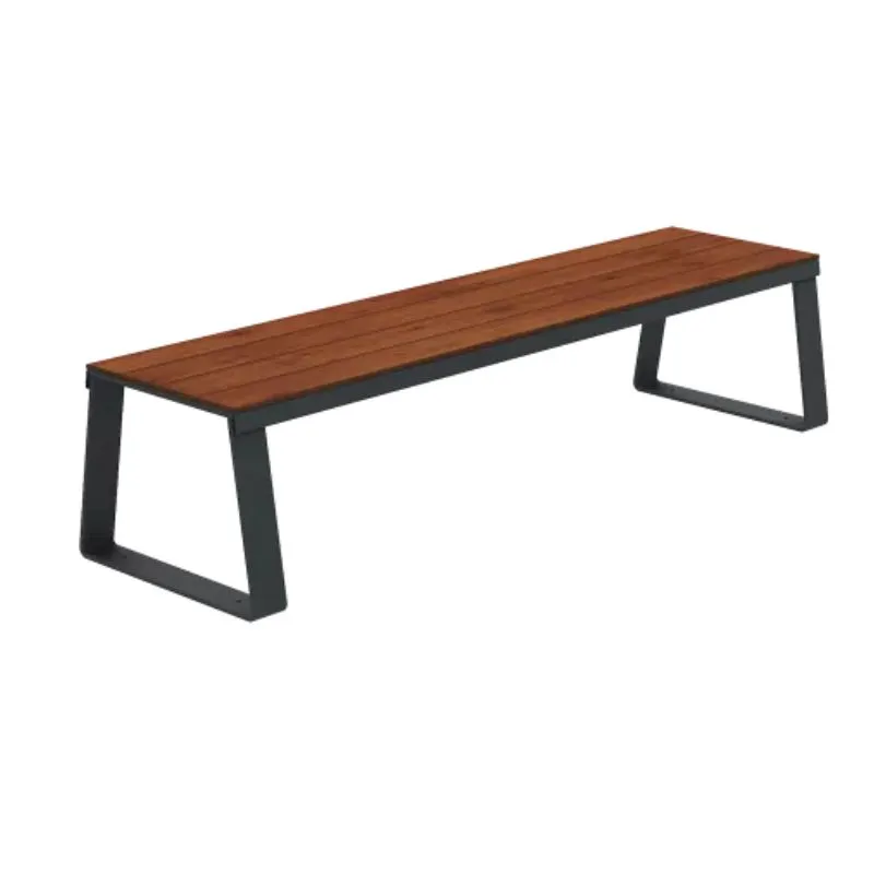 Banquette avec strcture acier et assise HPL pin tyrol