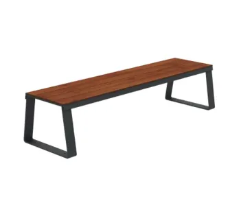 Banquette avec strcture acier et assise HPL pin tyrol