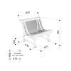 Schéma du fauteuil métallique d'extérieur