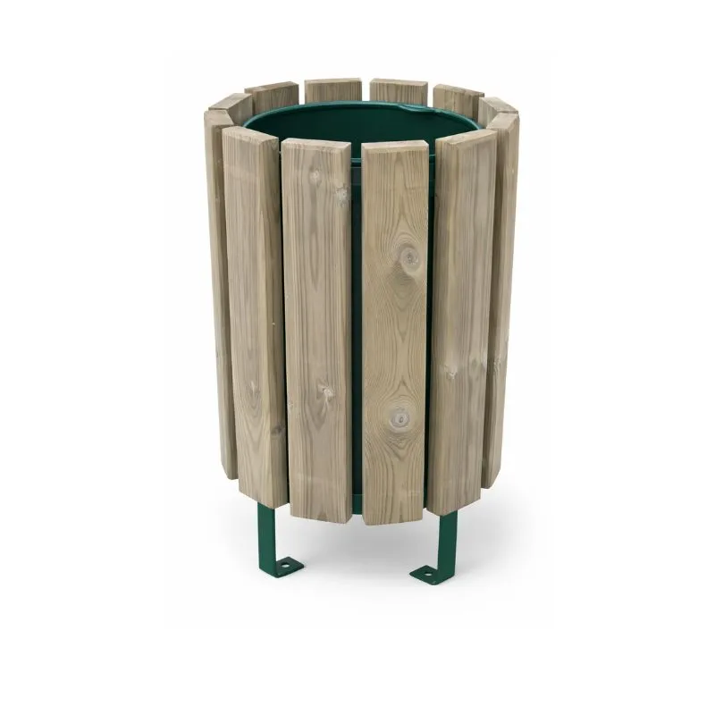 Corbeille ronde en bois pour extérieur