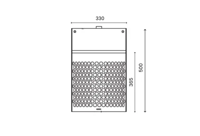 Schéma de la corbeille de propreté demi-lune