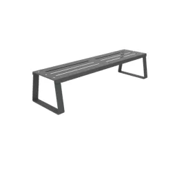Banquette urbaine en acier gris anthracite