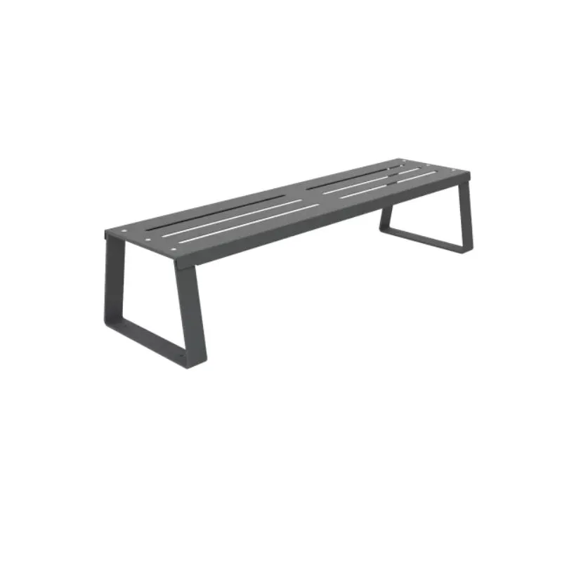 Banquette urbaine en acier gris anthracite