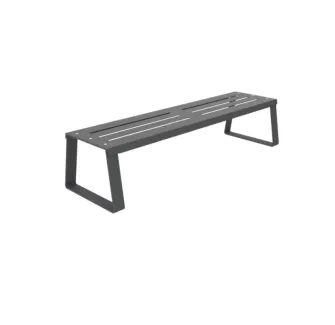 Banquette urbaine en acier gris anthracite