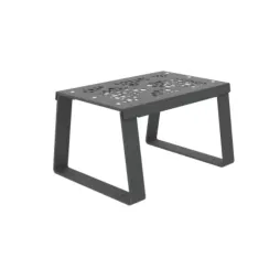Banquette publique en acier découpé au laser gris anthracite