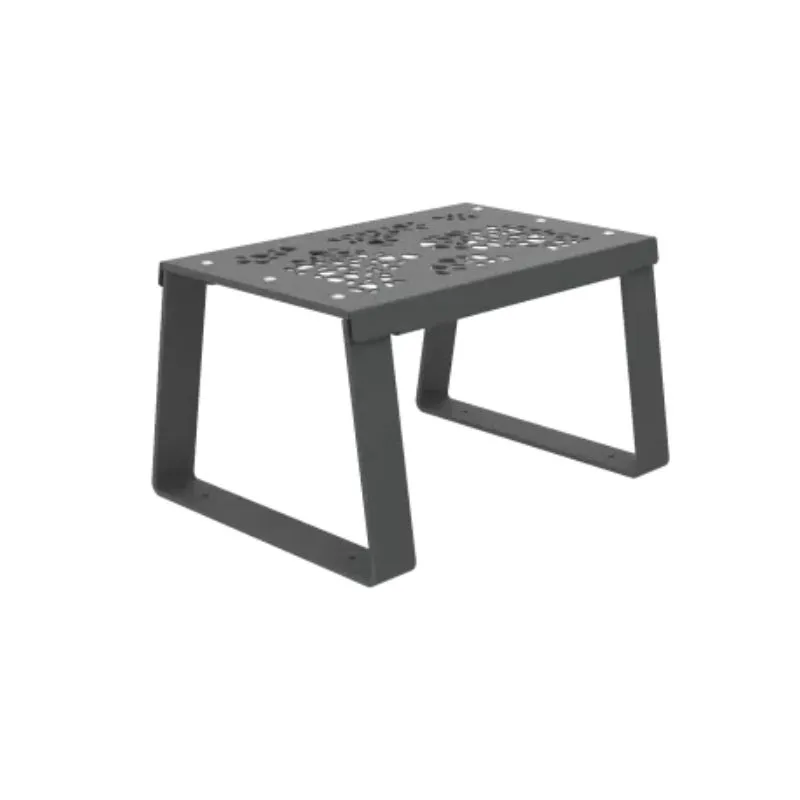 Banquette publique en acier découpé au laser gris anthracite