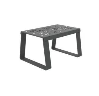 Banquette publique en acier découpé au laser gris anthracite