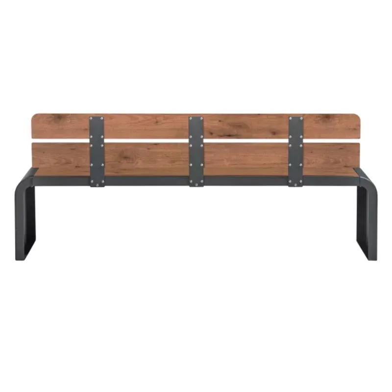 Banc extérieur structure acier anthracite et lames HPL pin Tyrol