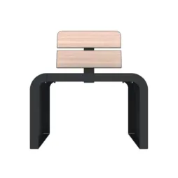 Banc individuel pour extérieur acier et lames HPL chêne clair