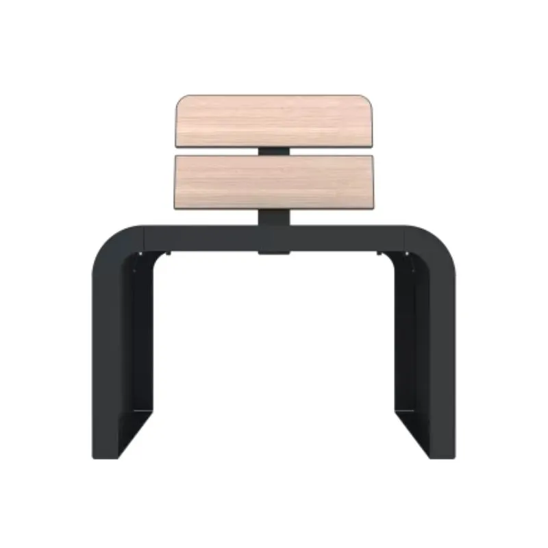 Banc individuel pour extérieur acier et lames HPL chêne clair