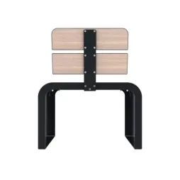 Fauteuil extérieur structure métallique assise/dossier lames HPL chêne clair