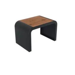 Banquette publique 1 place acier et lames HPL pin Tyrol