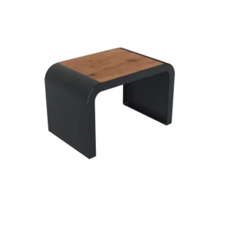 Banquette publique 1 place acier et lames HPL pin Tyrol