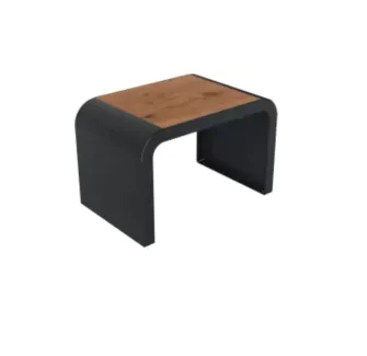 Banquette publique 1 place acier et lames HPL pin Tyrol