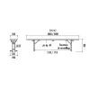 Schéma du banc pliant en bois brasserie Vienne