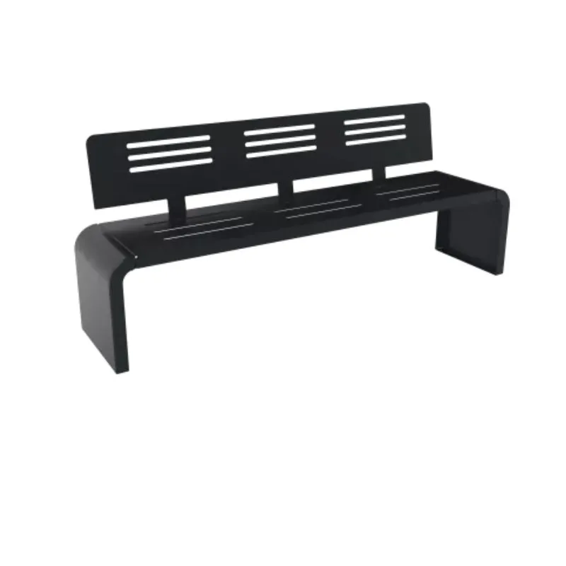 Banc public en métal ajouré gris anthracite design